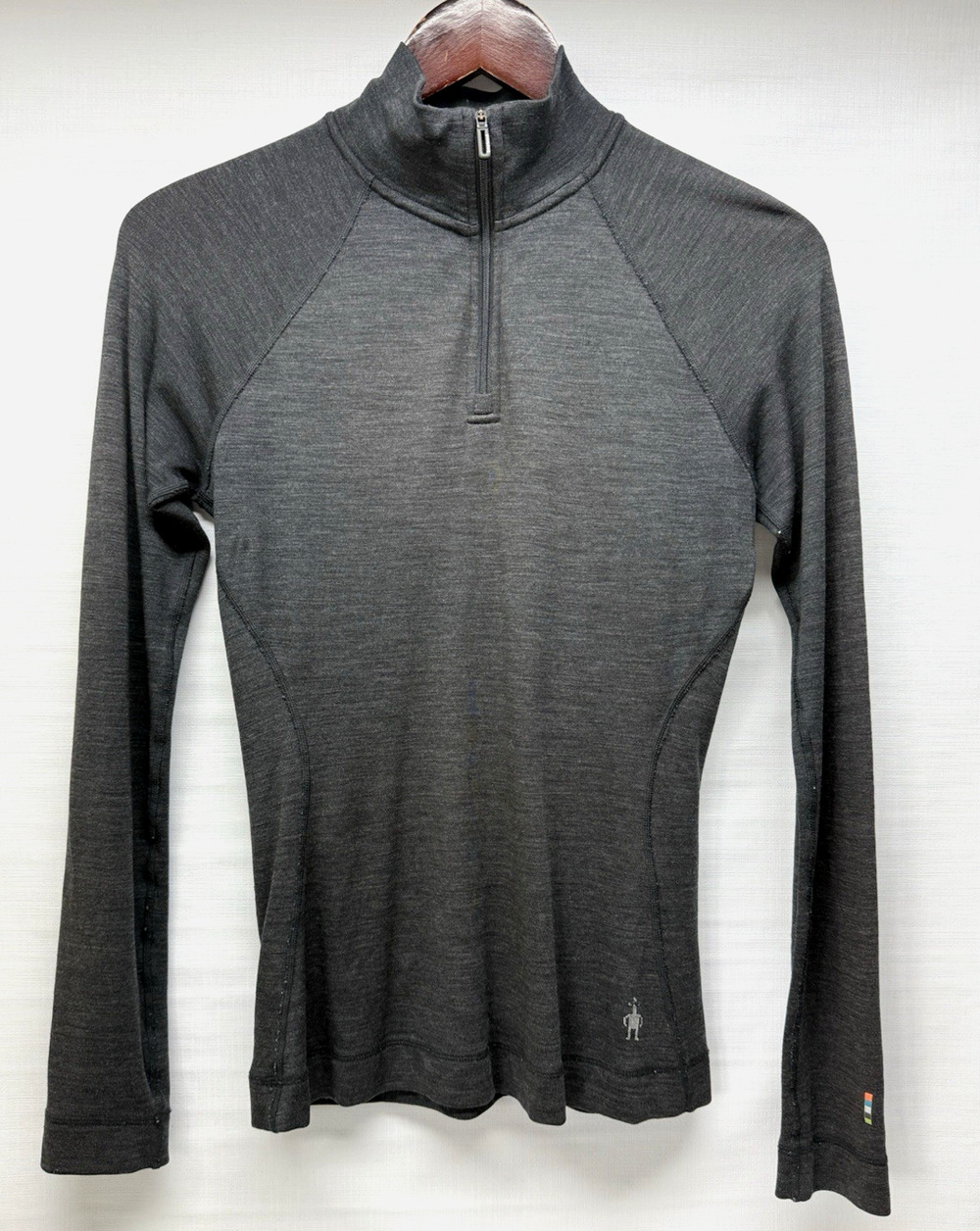 Smartwool Merino 250 1/4 Zip Pullover Wool Jacket Stretch Grey Womens Small